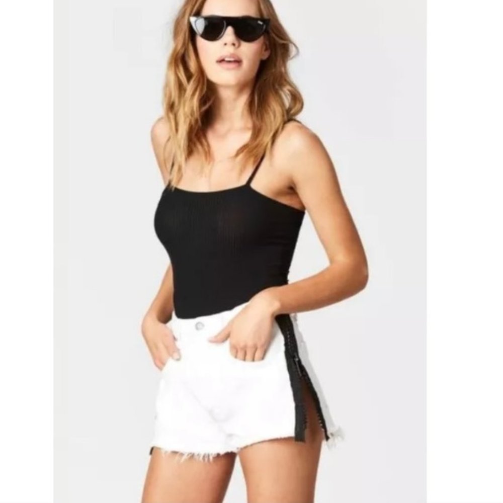 CARMAR white Titania side insert denim short
